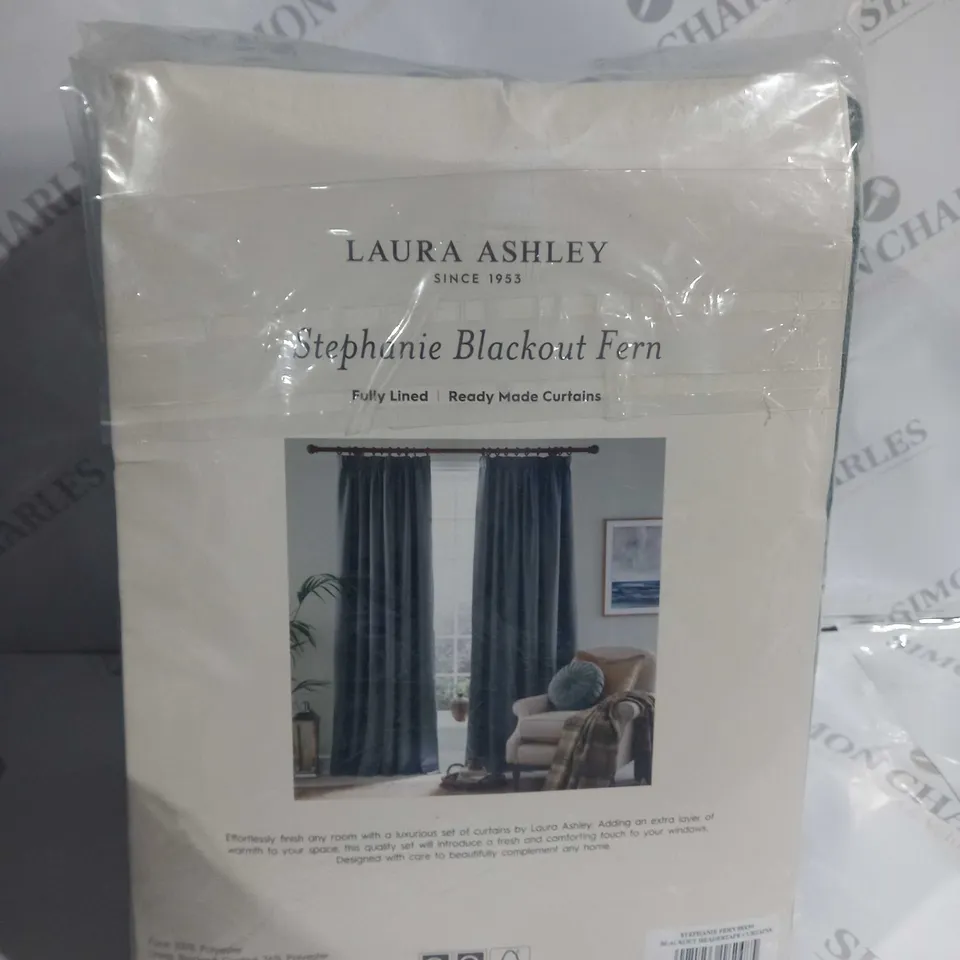 PACKAGED LAURA ASHLEY FULLY LINED BLACKOUT PENCIL PLEAT CURTAINS 