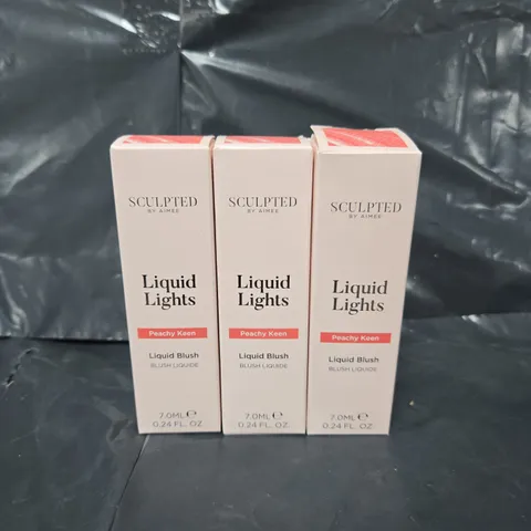 SET OF 3 SCULPTED LIGHT LIQUID BLUSH - PEACHY KEEN