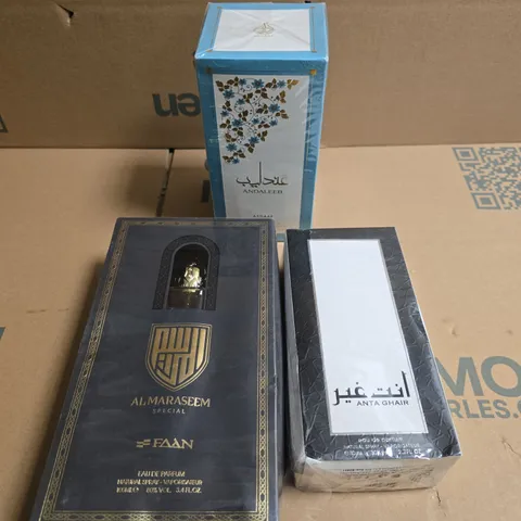 APPROXIMATELY 10 ASSORTED BOXED FRAGRANCES TO INCLUDE ANDALEEB, ANTA GHAIR, ALMARASEEM ETC 