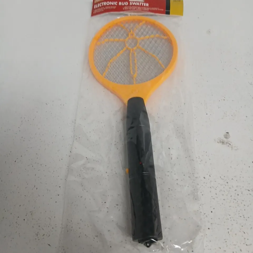 ELECTRIC BUG SWATTER – ORANGE HEAD, BLACK HANDLE, SEALED IN PACKAGING