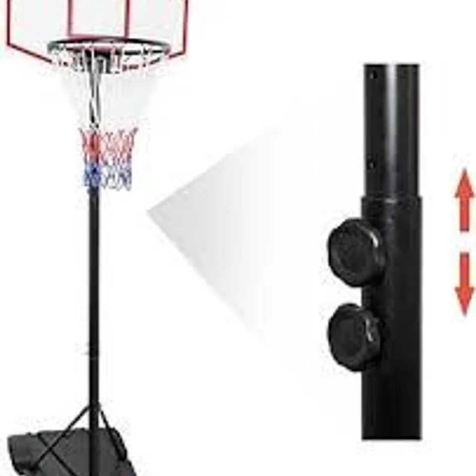 BOXED DAWOO HEIGHT ADJUSTABLE BASKETBALL HOOP 179-209CM/200-305CM - WHITE BACKBOARD