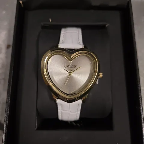 GAMAGES OF LONDON LADIES SWEET DIAMOND IN GOLD WHITE WATCH
