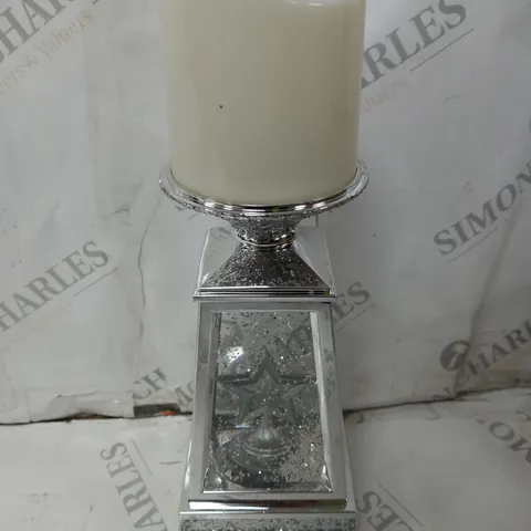 JM BY JULIEN MACDONALD FLAMELESS CANDLE HOLDER WITH SWIRLING GLITTER