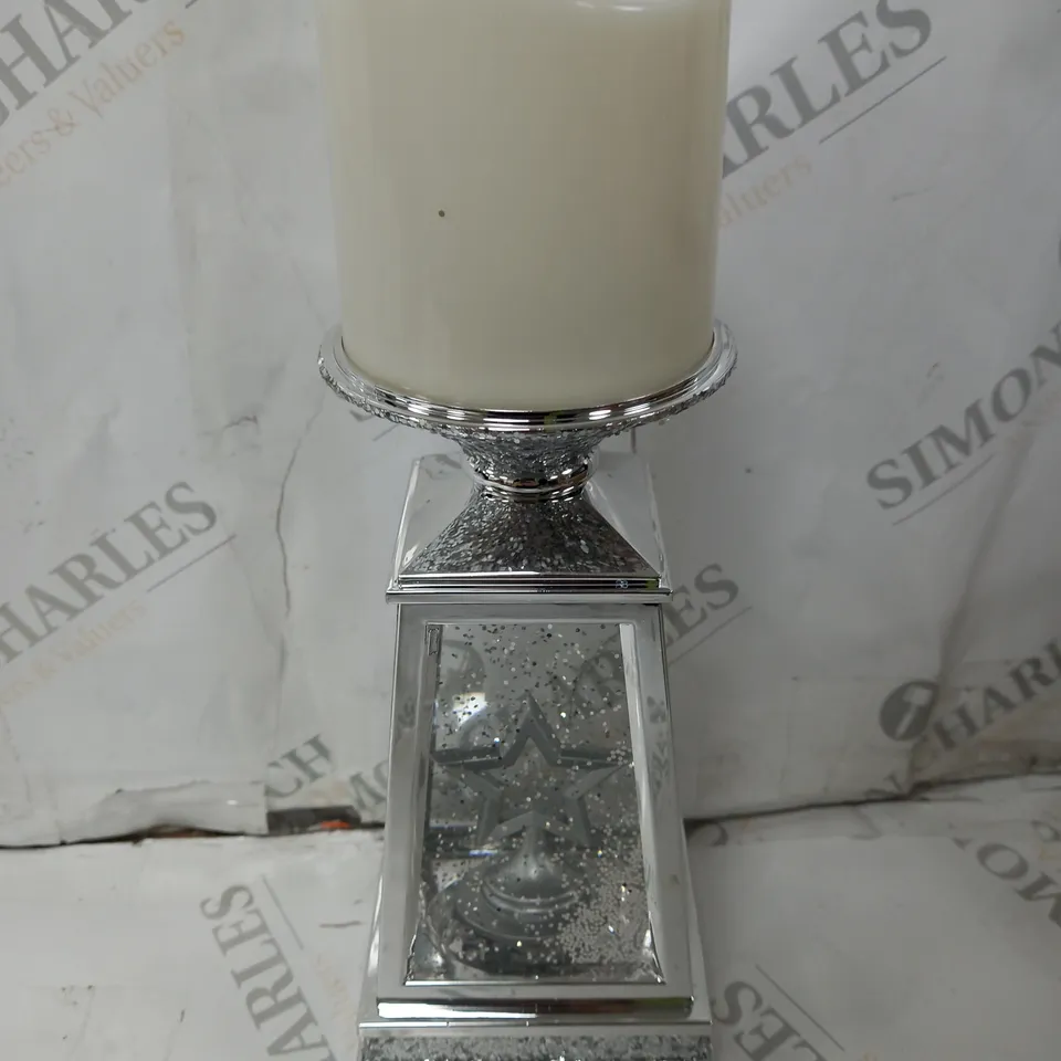 JM BY JULIEN MACDONALD FLAMELESS CANDLE HOLDER WITH SWIRLING GLITTER