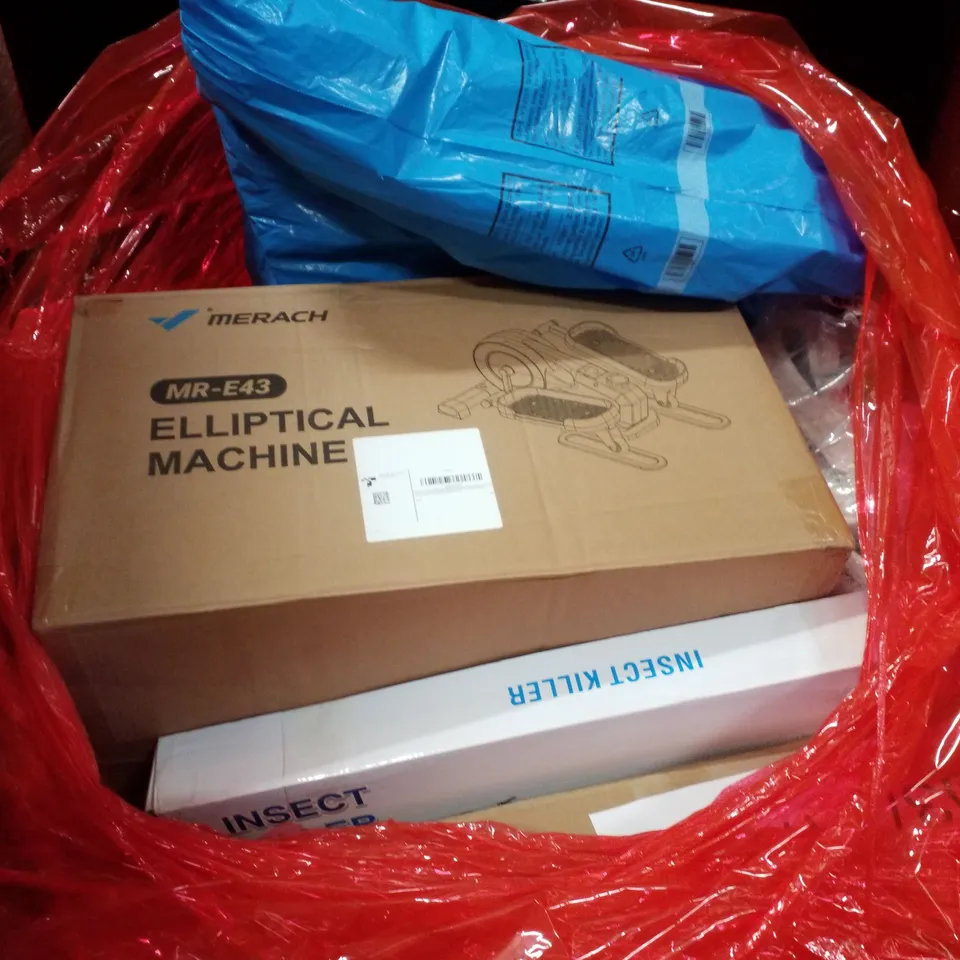 PALLET CONTAINING ASSORTED PRODUCTS INCLUDING INSECT KILLER & ELLIPTICAL MACHINE