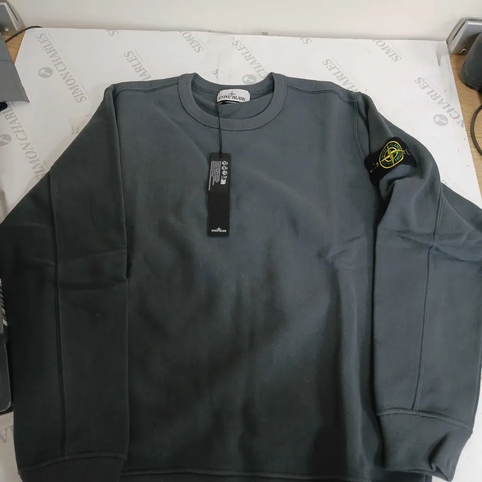 STONE ISLAND LIGHT KHAKI BLANK JUMPER - L