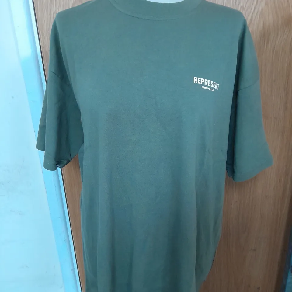 REPRESENT OWNER'S CLUB JERSEY T-SHIRT IN OLIVE SIZE L