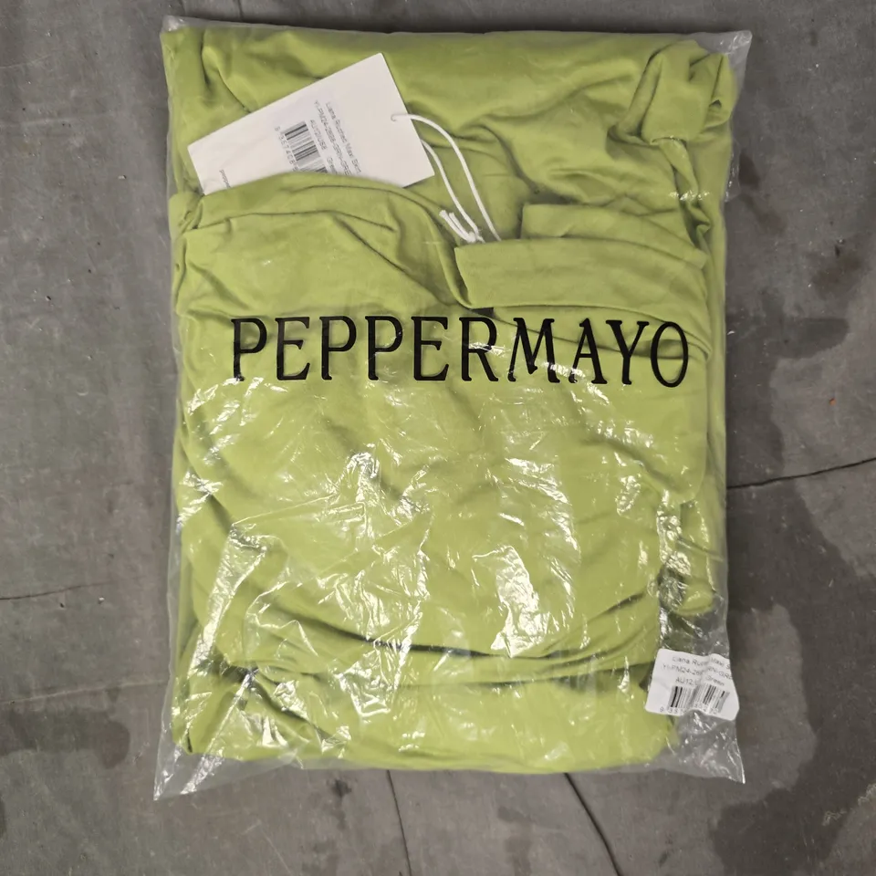 PEPPERMAYO LIANA RUCHED MAXI SKIRT IN GREEN SIZE AU12/US8