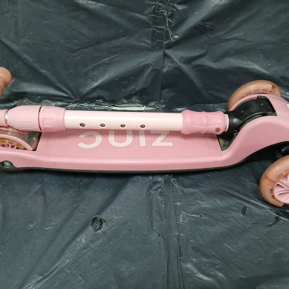 ZINC THREE WHEELED FOLDING T-MOTION SCOOTER IN PINK 