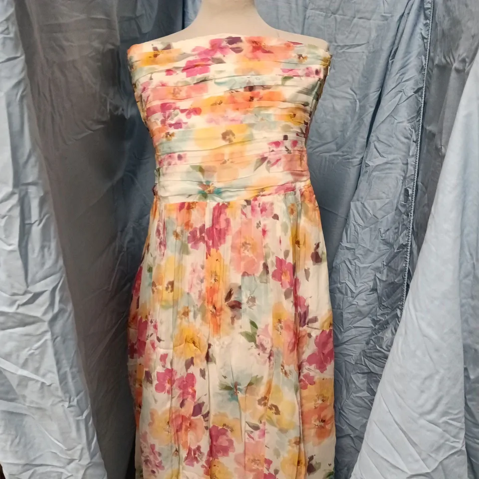 NOBODY'S CHILD ALICE MIDAXI DRESS – MULTI-COLOUR FLORAL, UK 14 (EU 42, USA 10)