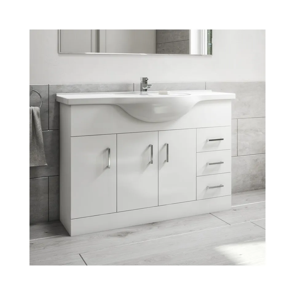 BOXED CLASSIC WHITE HIGH GLOSS 1200MM VANITY UNIT 