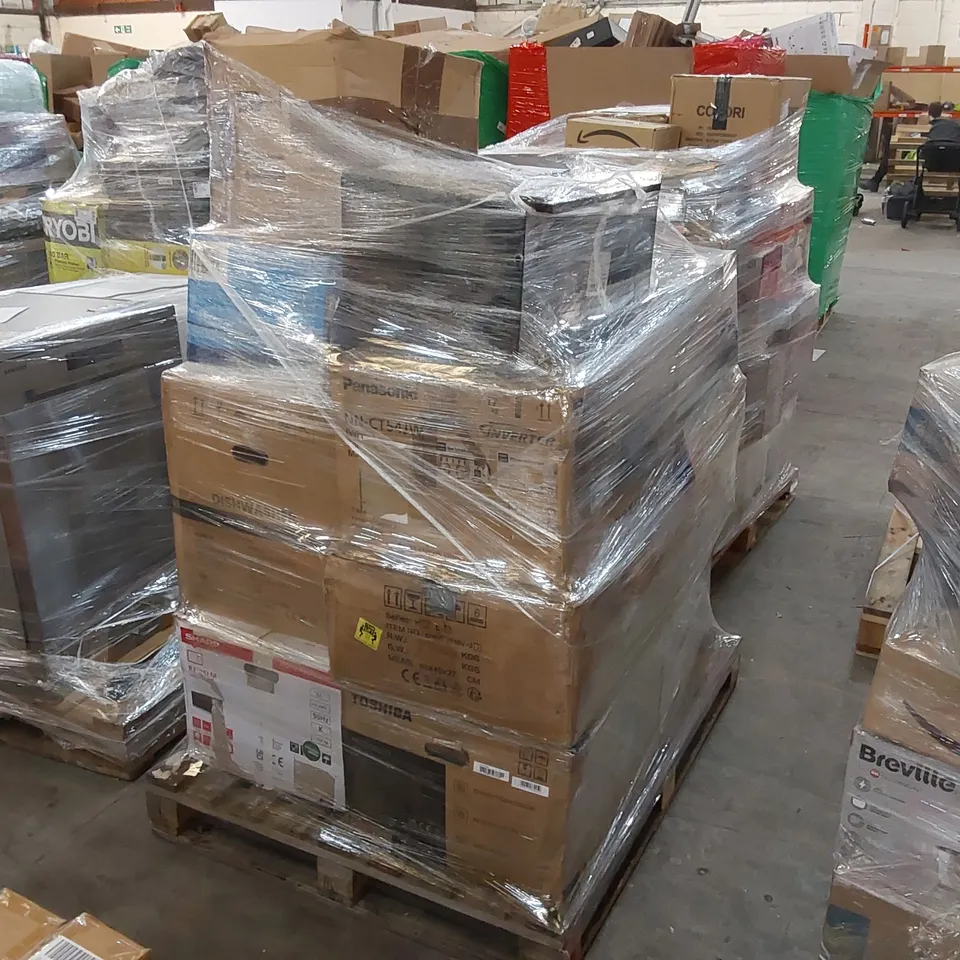 PALLET OF APPROXIMATELY 15 UNPROCESSED RAW RETURN MICROWAVES TO INCLUDE;