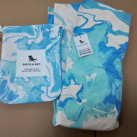 DOCK & BAY QUICK DRY PONCHO IN BLUE - LARGE