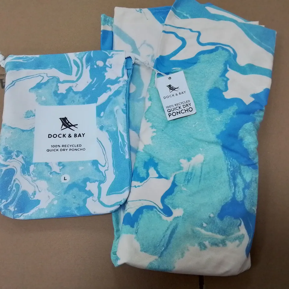 DOCK & BAY QUICK DRY PONCHO IN BLUE - LARGE