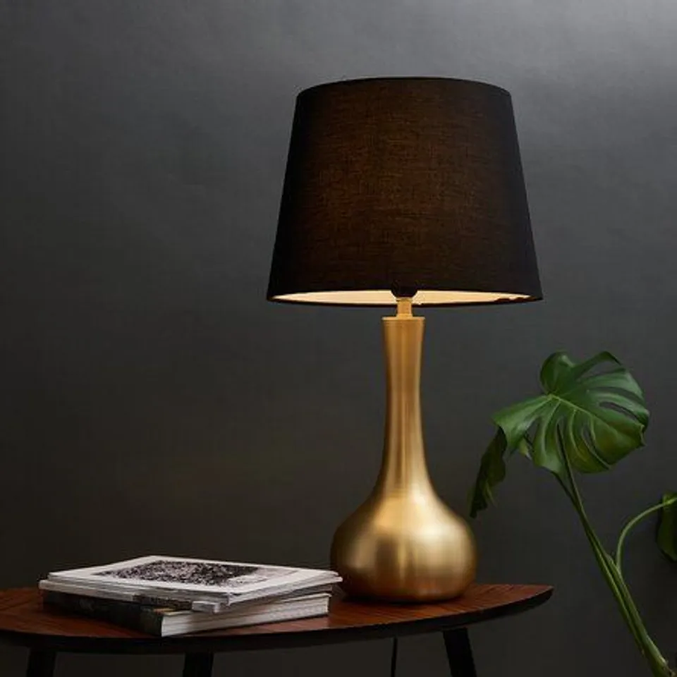 JULIUS 44CM TABLE LAMP SHADE- BLACK BASE