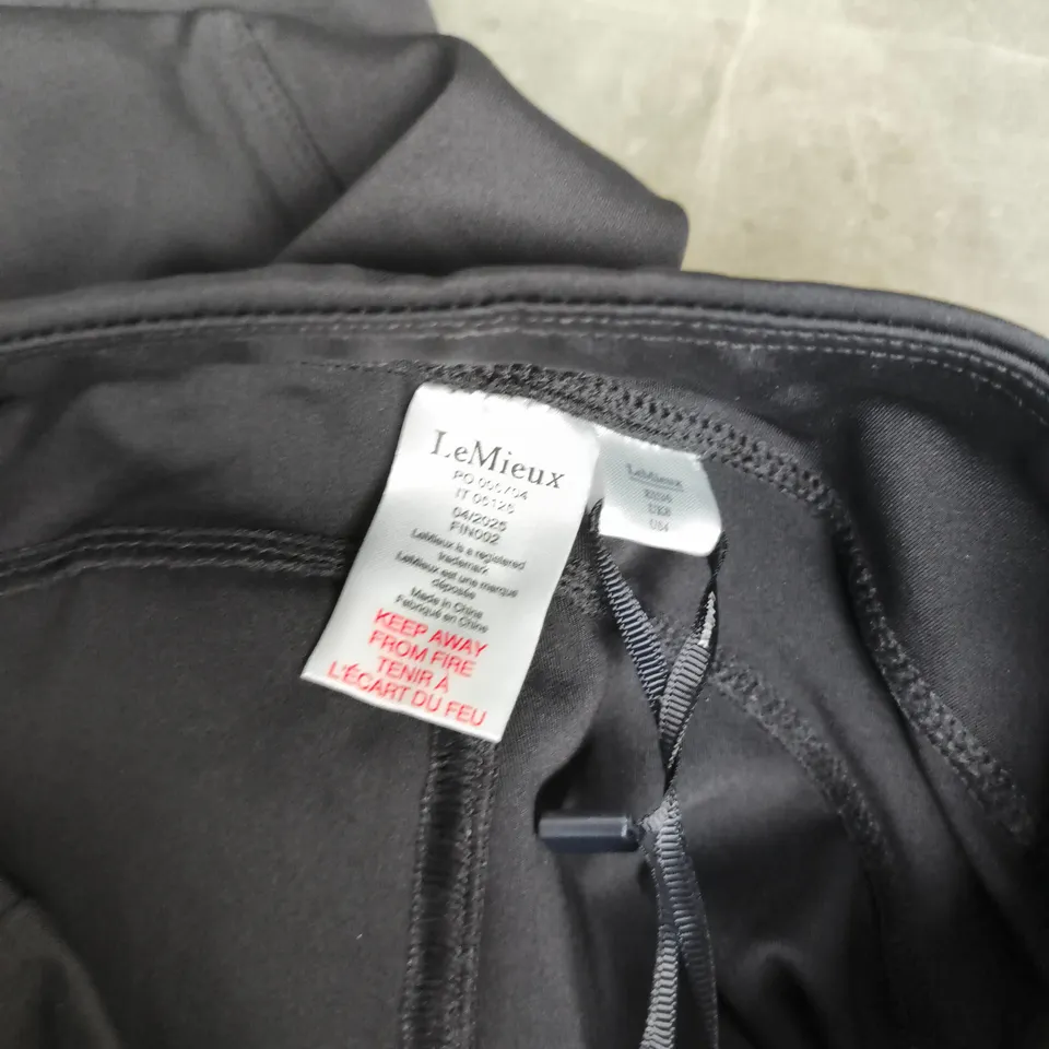 LE MIEUX NAOMI PULL ON BREECHES FULL SEAT BOTTOMS IN BLACK - UK 8