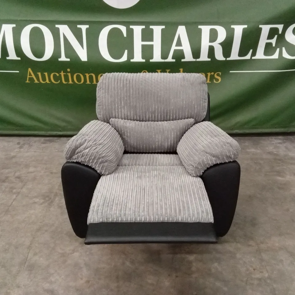 SIENNA FABRIC/FAUX LEATHER RECLINER ARMCHAIR RRP £549