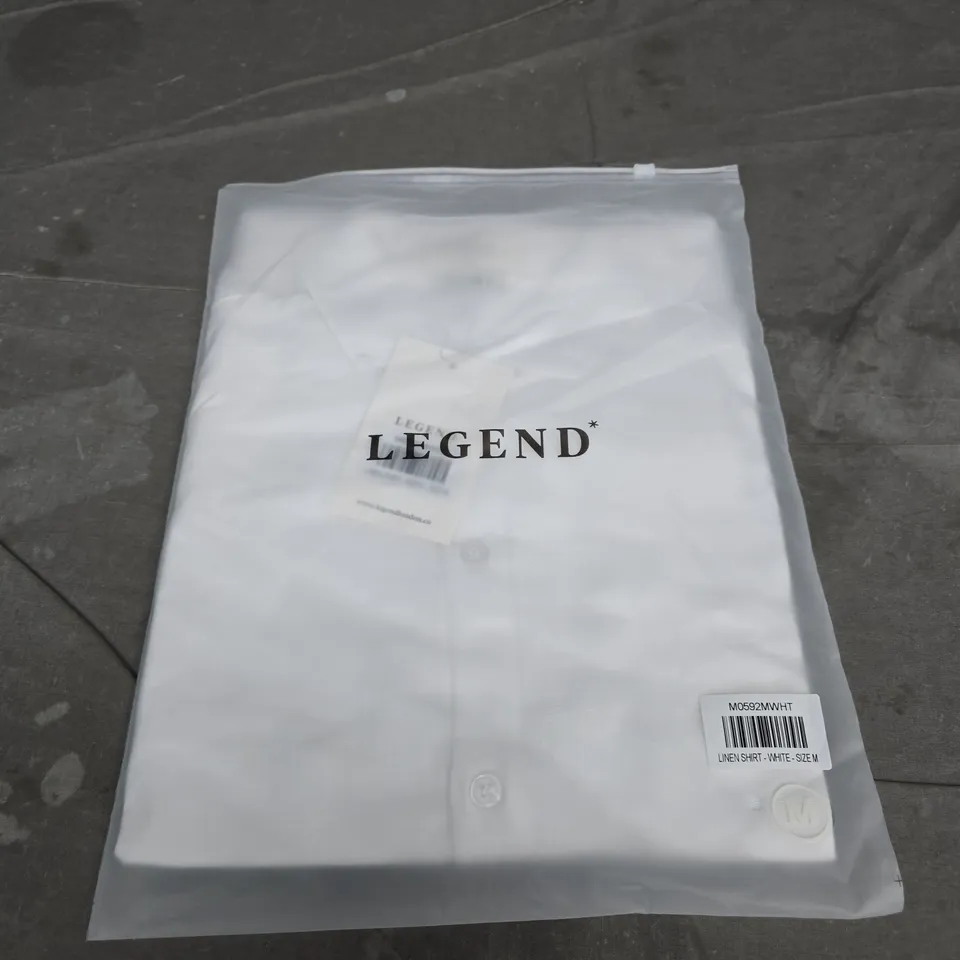 LEGEND LINEN SHIRT - WHITE - SIZE M 