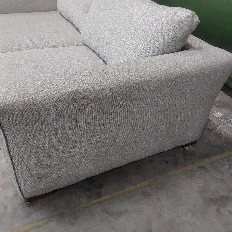 DESIGNER THREE SEATER SOFA GREY FABRIC 