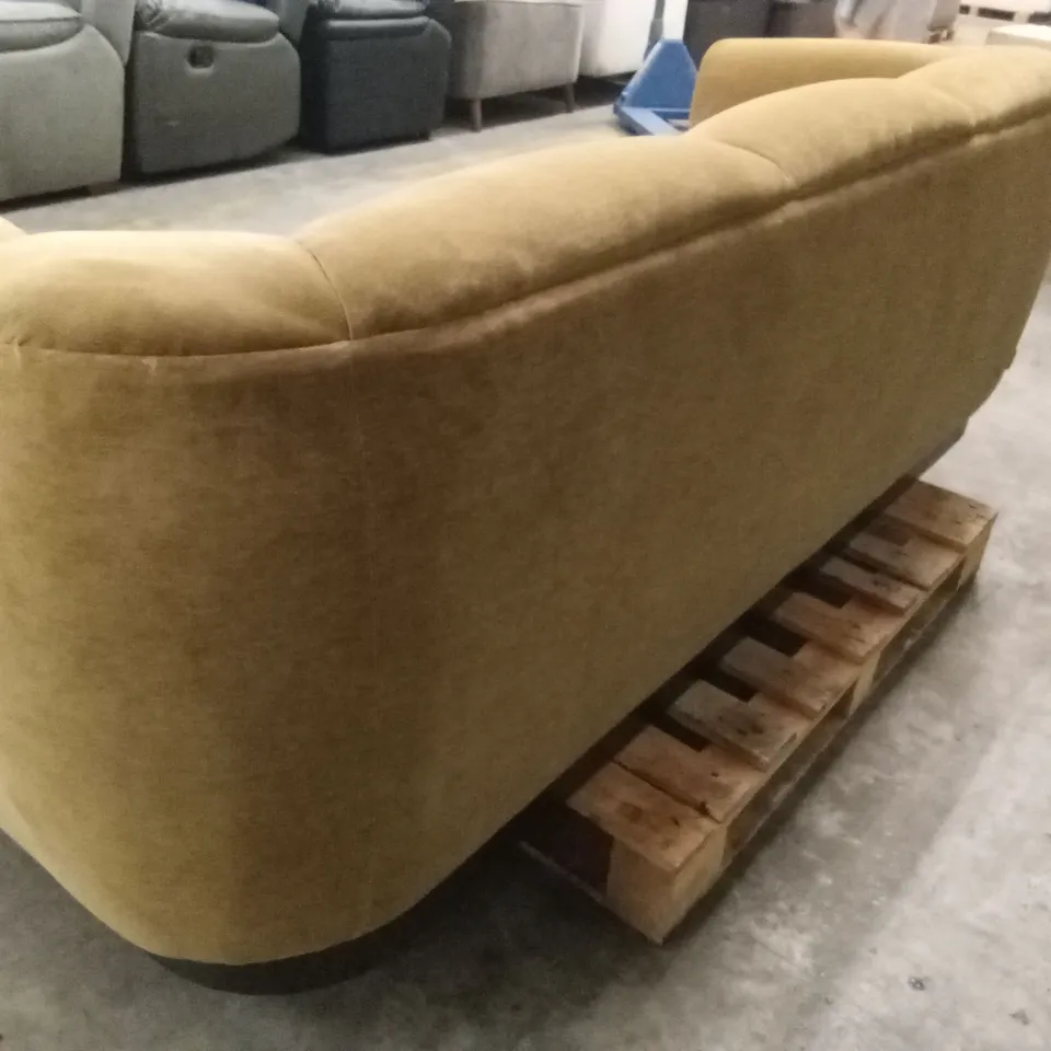 DANETTI TEAGAN OCHRE FABRIC 3 SEATER SOFA RRP £1799