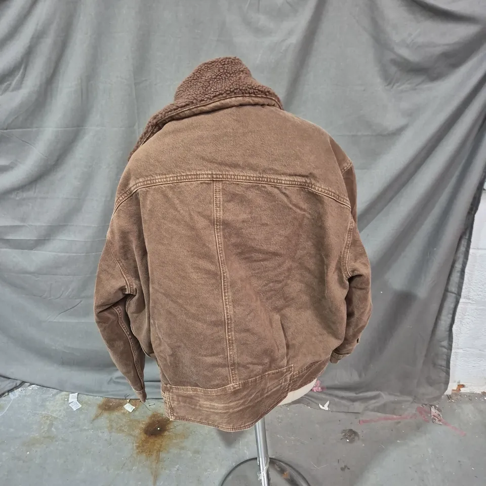 LEVI'S PREMIUM BROWN SHEARLING-LINED JACKET, MEN'S, SIZE M