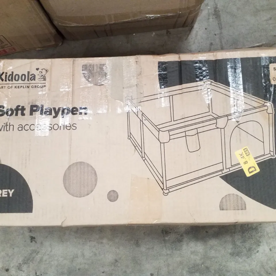 BOXED KIDOOLA SOFT PLAYPEN WITH ACCESSORIES - GREY