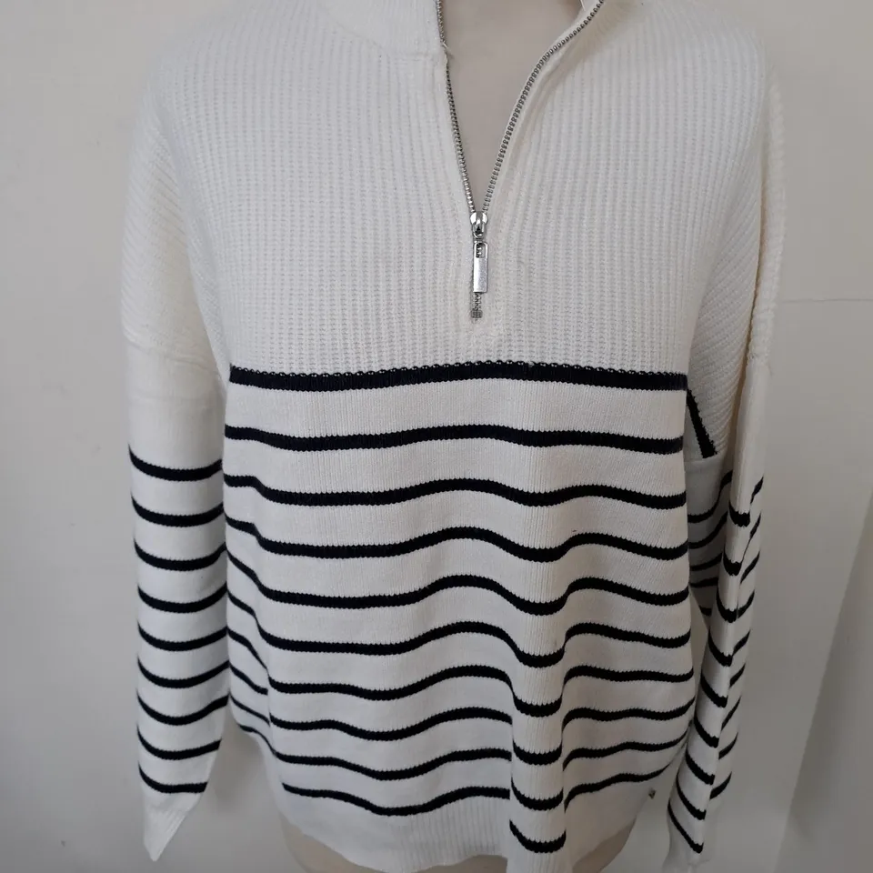 MNG 1/4 ZIP STRIPED JUMPER - UK M