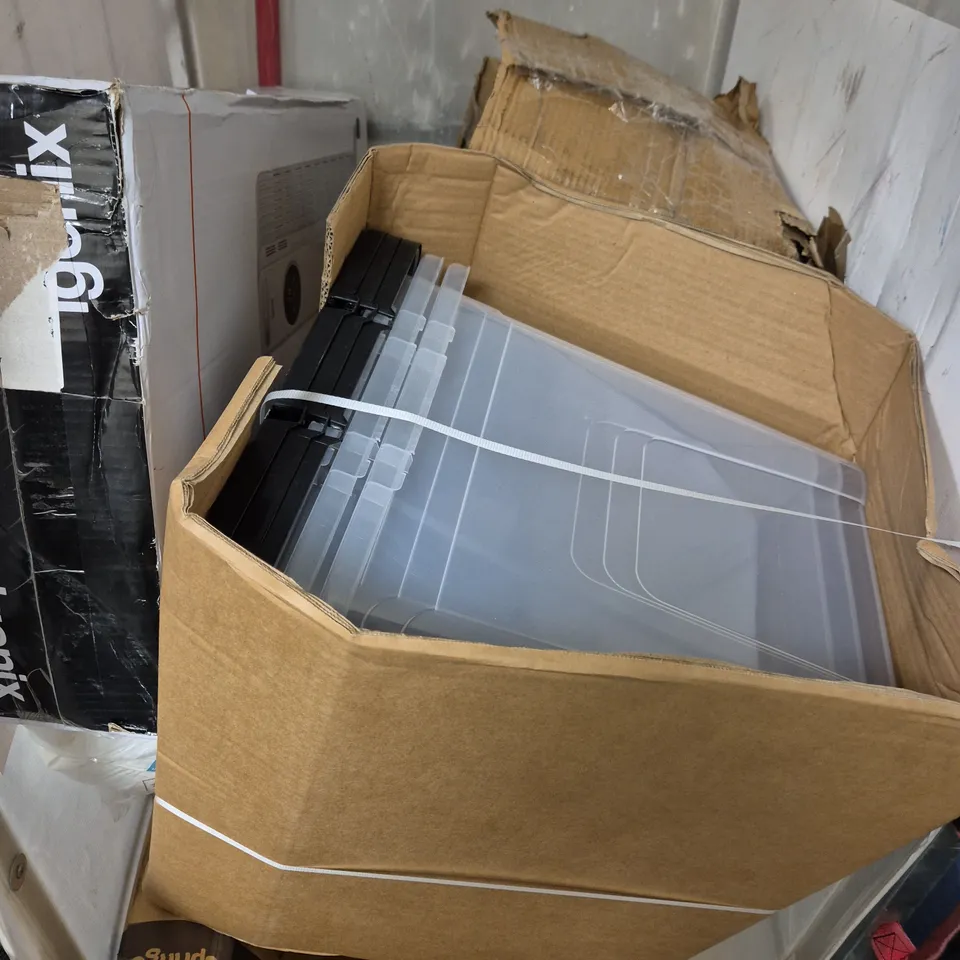 APPROXIMATELY 6 ASSORTED ITEMS TO INCLUDE IGENIX 2KW DIGITAL OIL FILLED RADIATOR, SUSPENSION PILLOW. GREY STORAGE TUB, ETC - COLLECTION ONLY