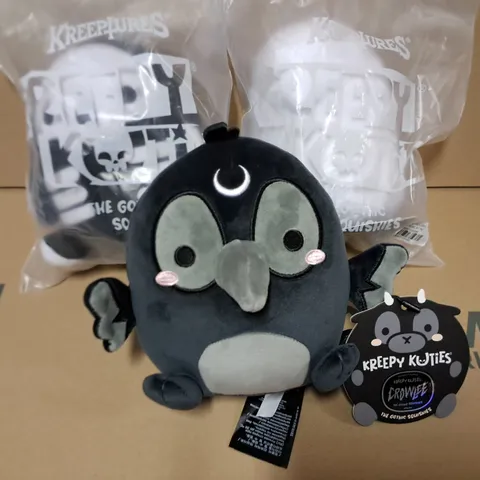LOT OF 3 ASSORTED BAGGED KREEPY KUTIES PLUSHIES