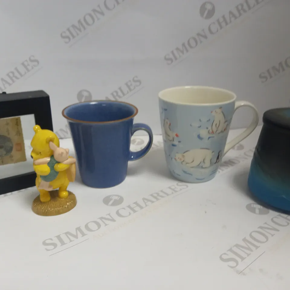 LOT OF 12 ASSORTED POTTERY/GLASS ITEMS - COLLECTION ONLY 