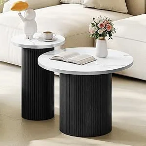 BOXED 2 PIECE ROUND COFFEE TABLE SET (1 BOX)