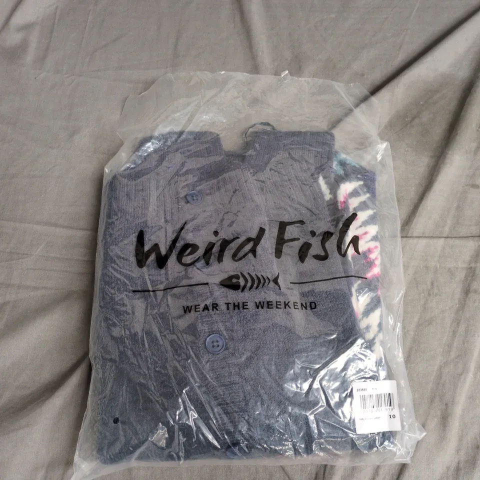 WEIRD FISH HATTY FAIR ISLE CARDIGAN NAVY UK 10