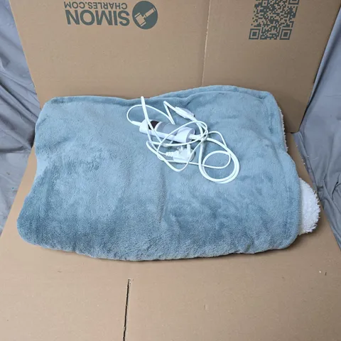 UNBOXED GREY FLEECE HEATED BLANKET - SIZE DOUBLE