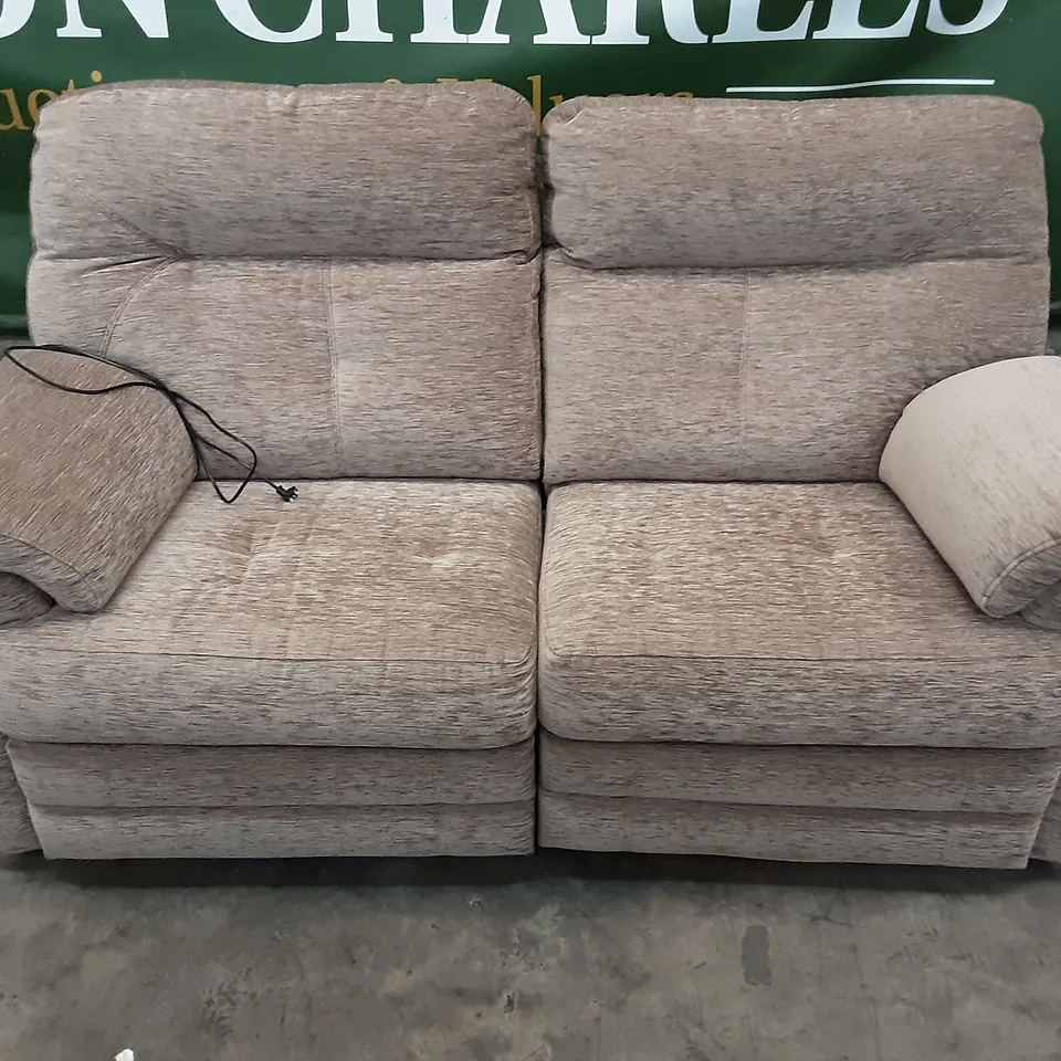 QUALITY BRITISH MANUFACTURED DESIGNER G PLAN STANTON 2 SEATER ELECTRIC RECLINING DOUBLE C224 DESTINY STORM 