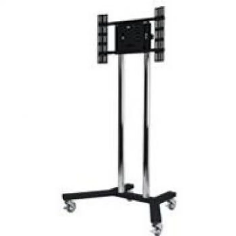 BOXED  B-TECH BT8504 - LARGE FIXED FLAT PANEL DISPLAY STAND IN BLACK AND CHROME - COLLECTION ONLY - BOX 1 OF 2 
