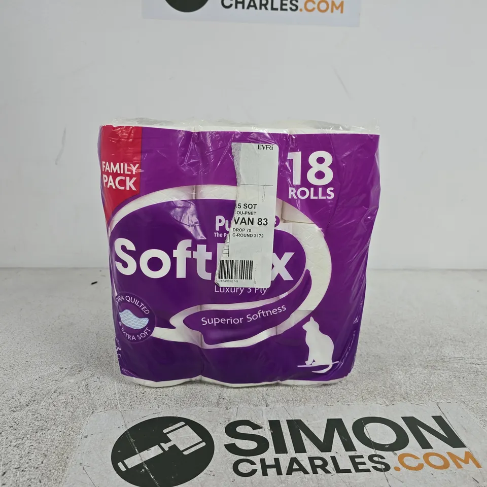 SOFTLUX LUXURY 3 PLY TOILET ROLLS 18 PACK