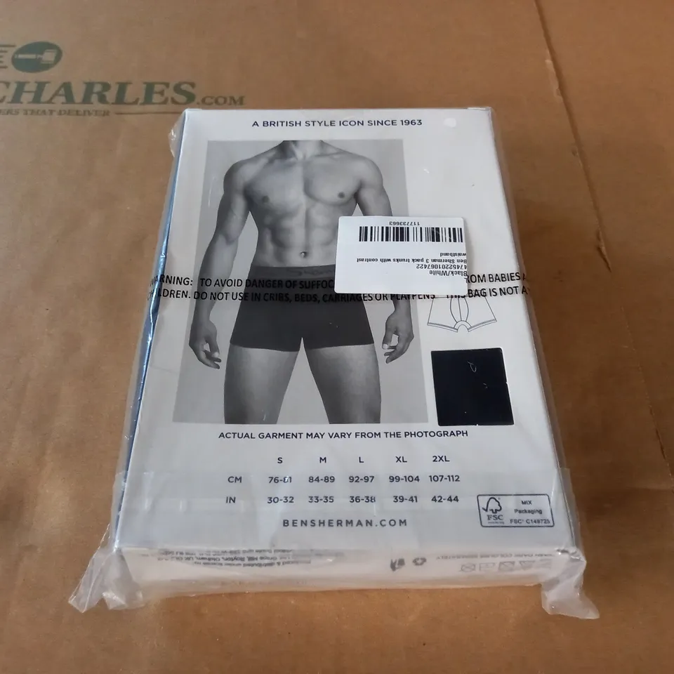 BEN SHERMAN 3-PACK TRUNKS INBLACK - L