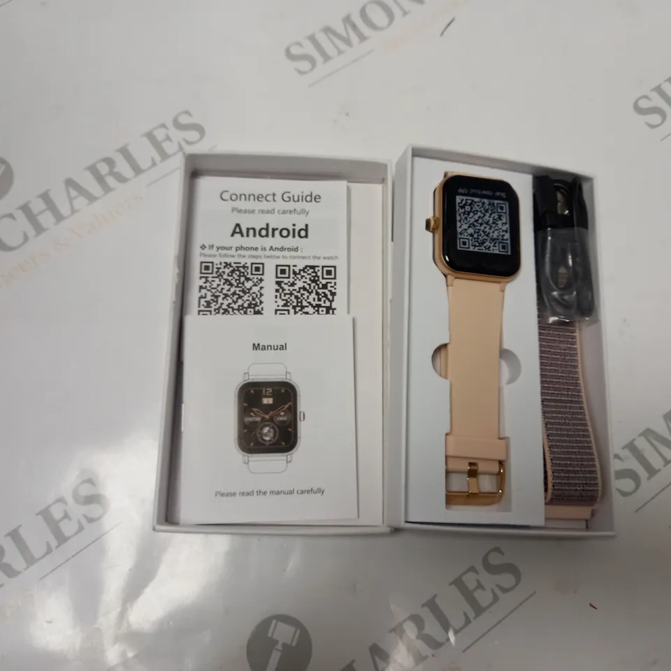 BOXED BLACKVIEW SMART WATCH WITH SPARE STRAP, USB CABLE AND INSTRUCTIONS