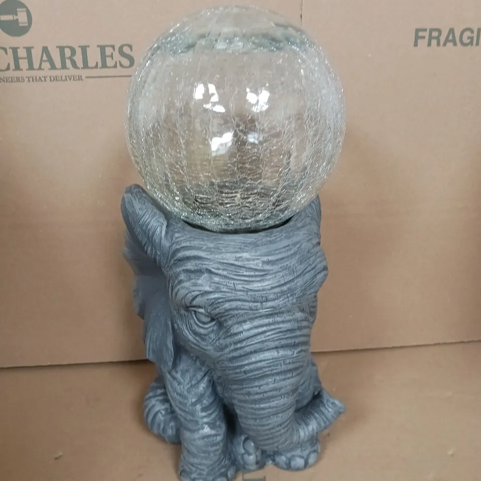 BOXED SMART SOLAR ELEPHANT ORB GARDEN DECORATION RRP £32.99