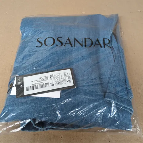 BAGGED SOSANDER REGULAR LEG GOLD HARDWARE WIDE FLARE JEANS IN BRIGHT BLUE - SIZE 10