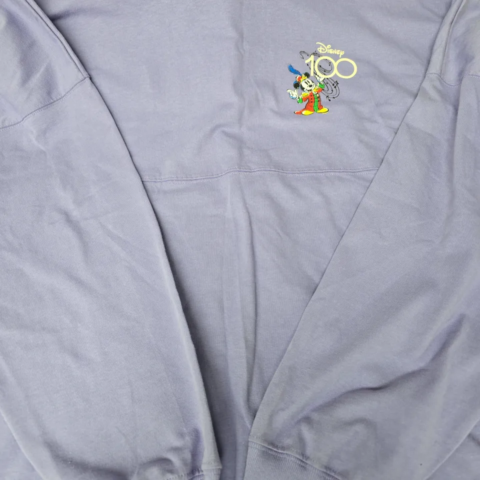 DISNEY 100 LONG SLEEVE SWEATSHIRT IN LILAC SIZE UK XXL