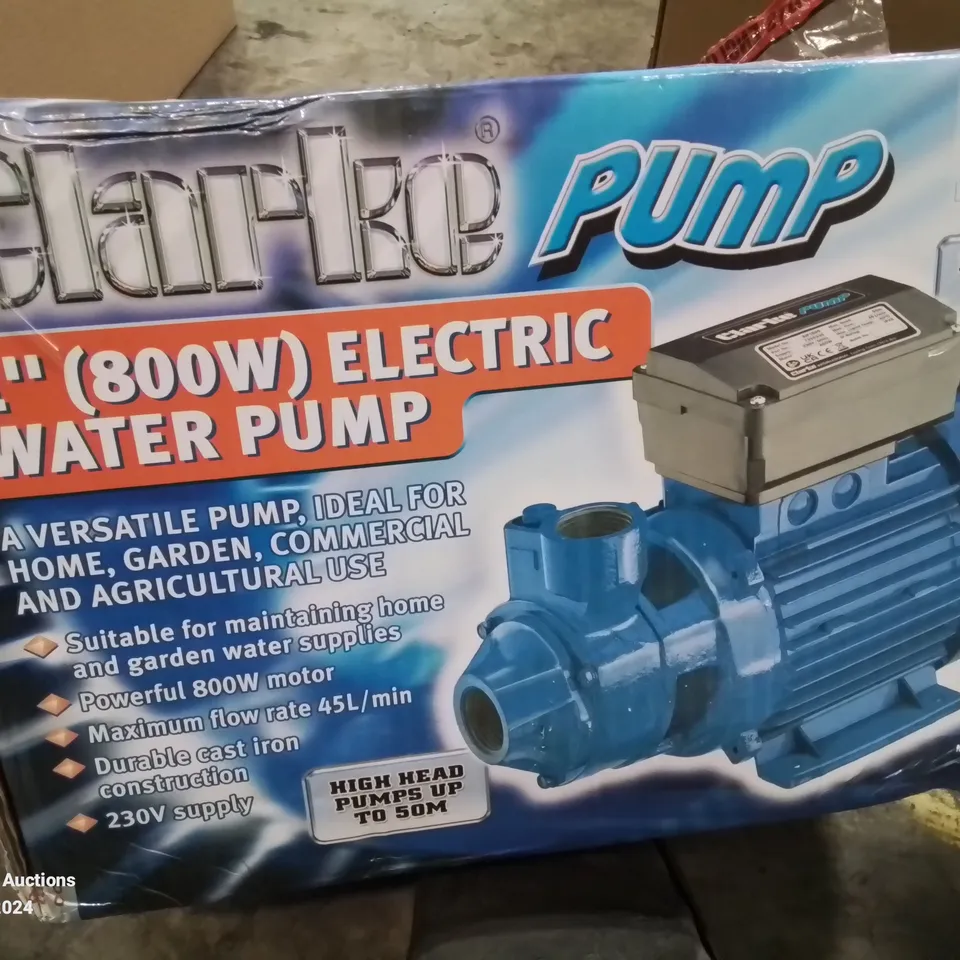 BOXED CLARKE PUMP 1" (800W) ELECTRIC WATER PUMP