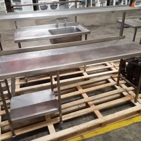 STAINLESS STEEL COMMERCIAL KITCHEN WORK TABLE 2100×640MM