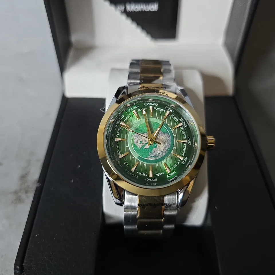 ERNEST FERDINAND WATCH – GLOBAL DIAL – STAINLESS STEEL STRAP – 3ATM WATER RESISTANT - GIFT BOX
