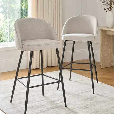 CARINA PAIR OF FABRIC BAR STOOLS