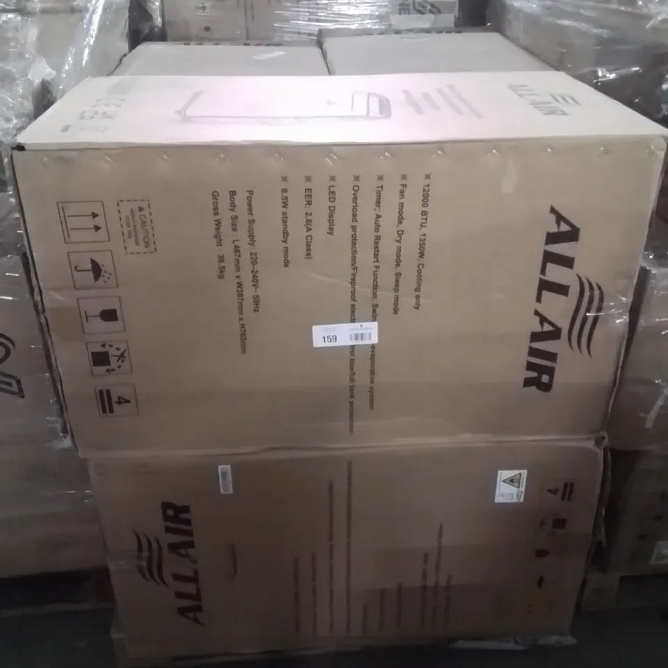 PALLET CONTAINING LARGE QUANTITY OF AIR CONDITIONING UNITS