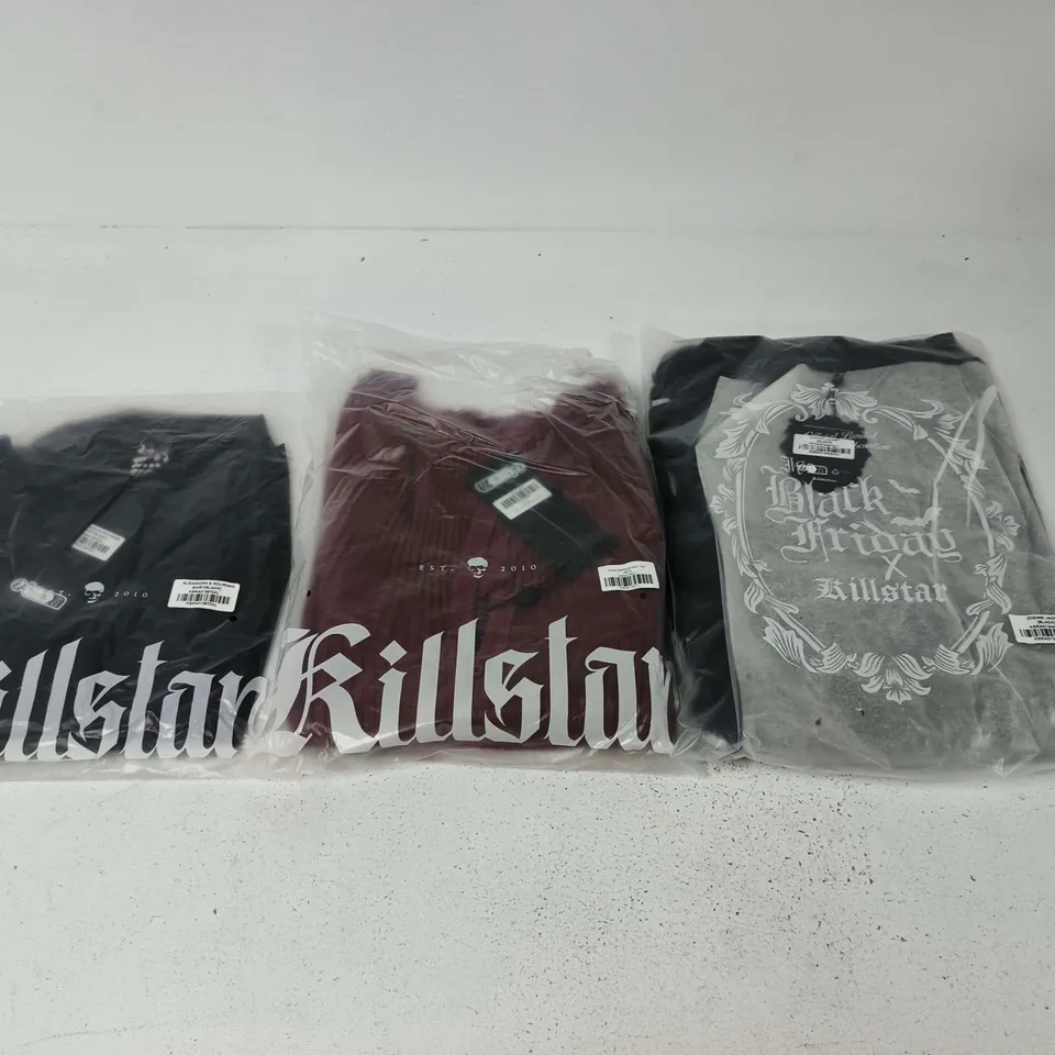 LOT OF APPROXIMATELY 16 KILLSTAR CLOTHING ITEMS TO INCLUDE ALEXANDRAS MOURNING SHIRT AND EMPRESS KNIT TOP - VARIOUS SIZES