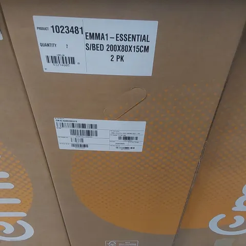 BRAND NEW BOXED EMMA ESSENTIAL MATTRESS - 2 CO-PACKED 80X200 MATTRESSES - FR