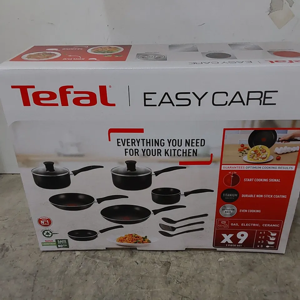 BRAND NEW & BOXED TEFAL EASY CARE 9-PIECE PAN AND UTENSIL SET 