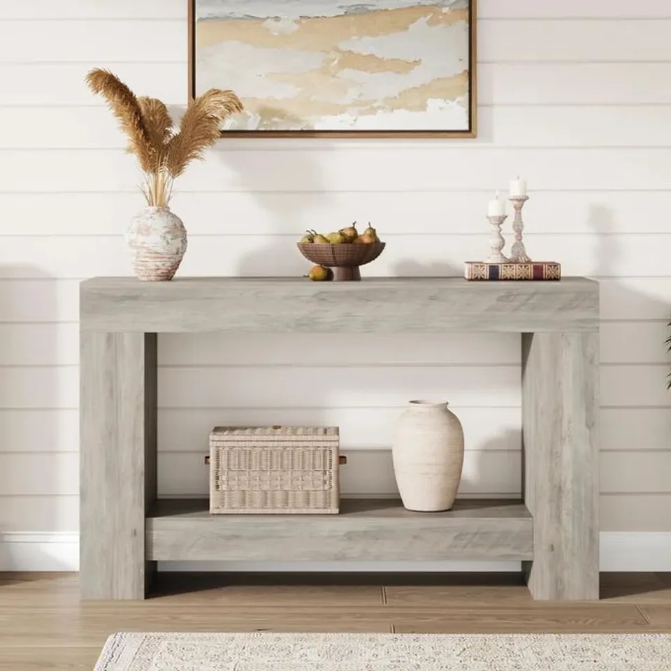 BOXED GARVEE FARMHOUSE CONSOLE TABLE 47" GREY